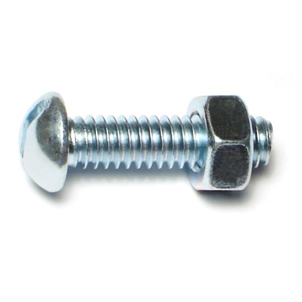 Midwest Fastener 1/4"-20 x 1 in Slotted Round Machine Screw, Zinc Plated Steel, 25 PK 60743 - main